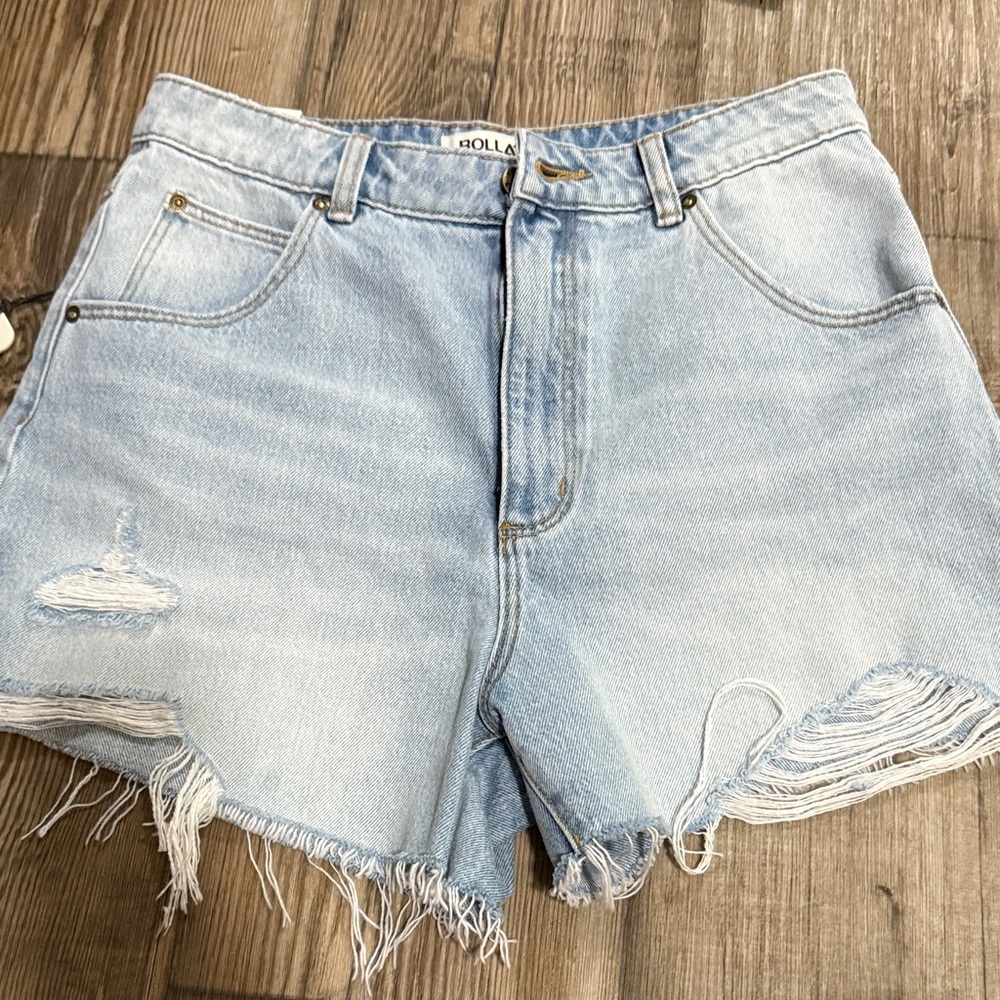 Rolla's Light Blue Distressed Jean Shorts
